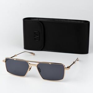Valentino Men Sunglasses Titanium Gold Grey Mirror Pilot V-SEI VLS 111A 58